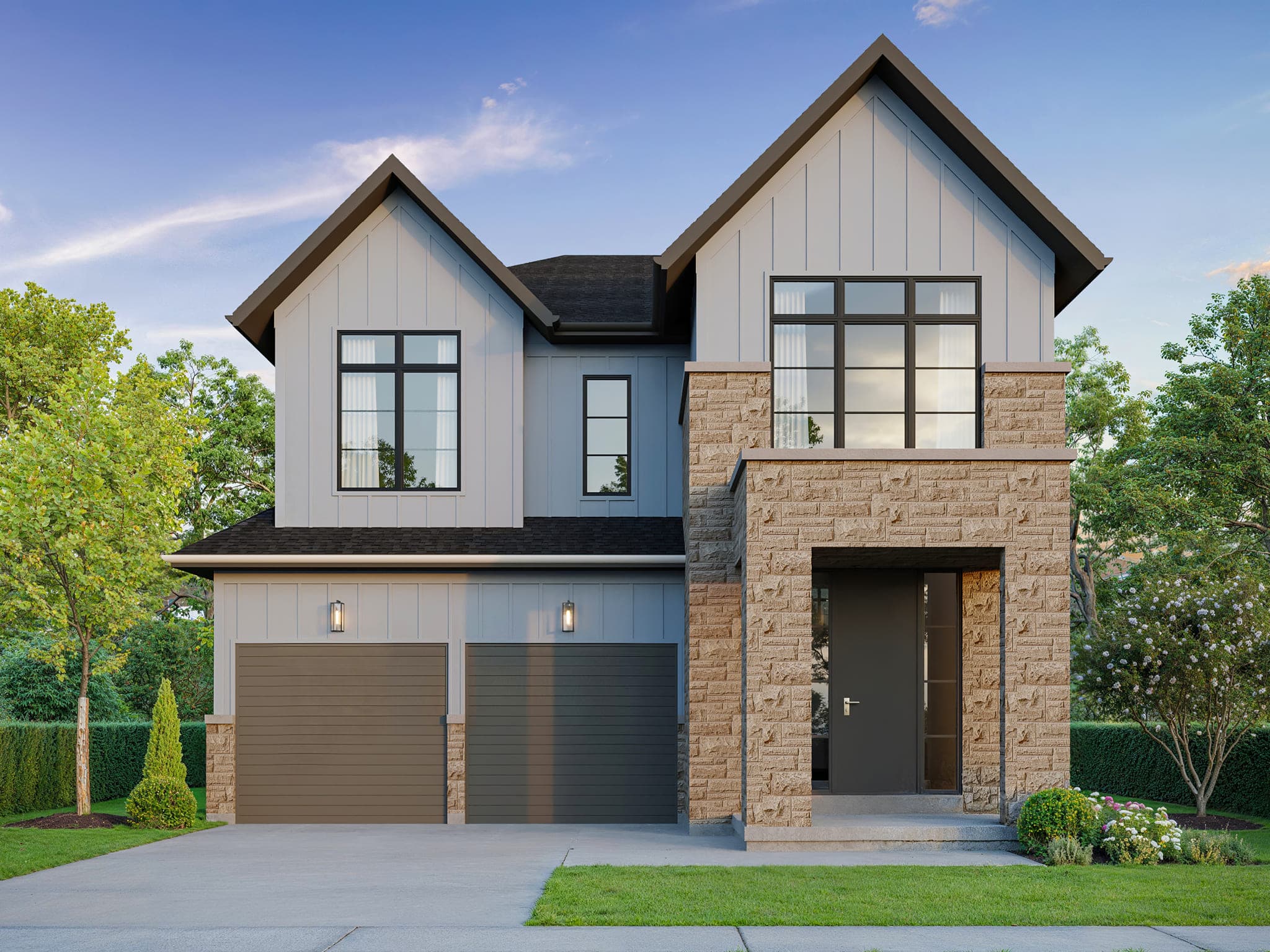 The Beam — YT on Fourth model exterior rendering in Milton, Ontario